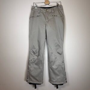 Spyder Tailored Fit Pant Silver Lurex Inner Gaiters Snow Sports Women’s Size 8